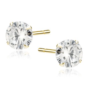 Cercei argint placati cu aur galben cu pietre 7mm DiAmanti 1CO7EG_W-DIA (Argint 925‰ 1,1 g.)
